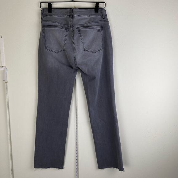 DL1961 Mara Straight Jeans Size 28 Overcast Raw Gray Mid Rise Instasculpt Crop - Picture 10 of 16